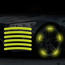 20 Stuks Auto Motorfiets Wielnaaf Reflecterende Sticker Band Velg Lichtgevende Sticker Veiligheid Reflecterende Strip Sticker Fluorescerend