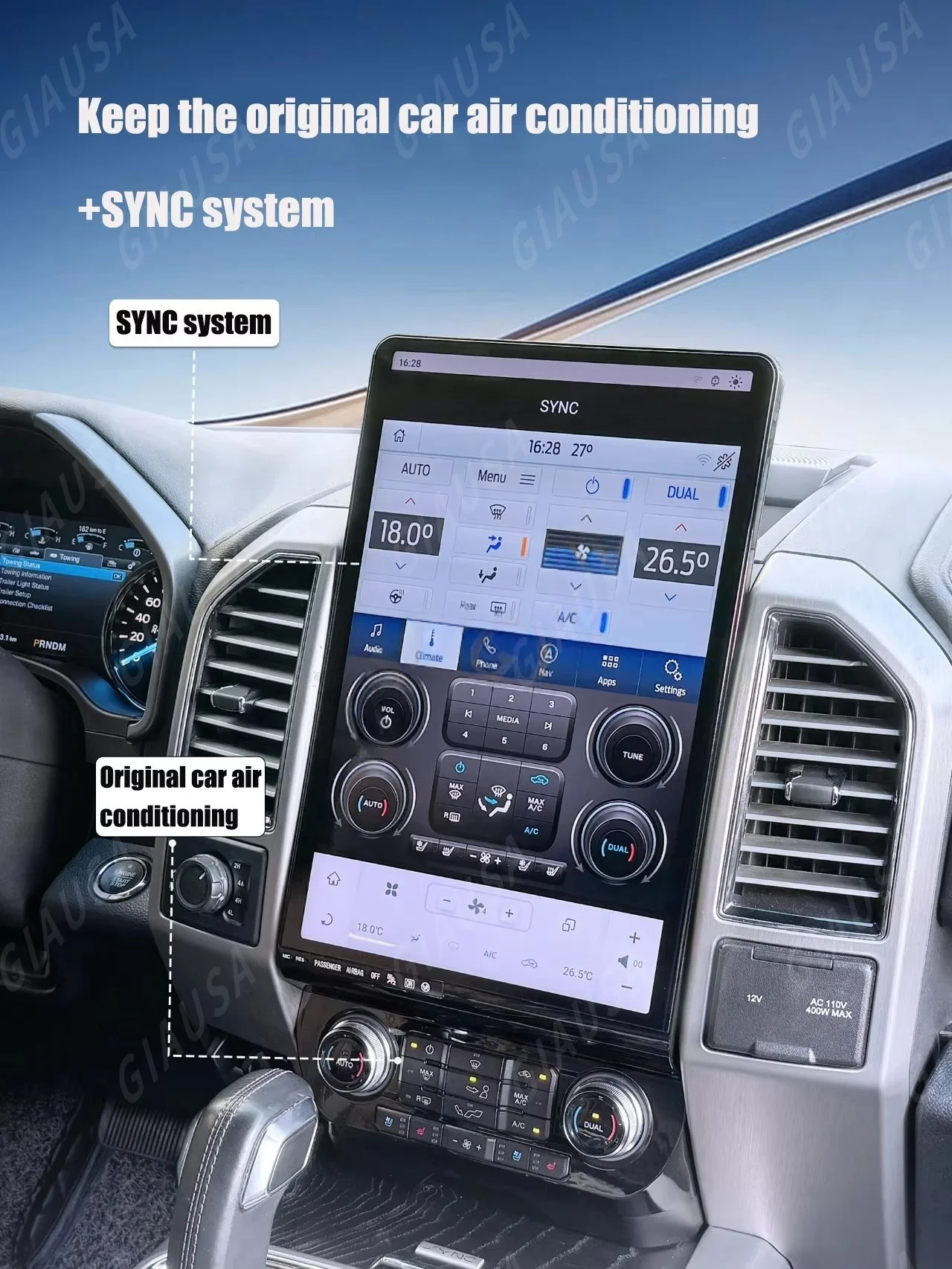 

16.8 Inch Android For Ford F150 F250 2015 2016 -2021 Touch Screen Car GPS Navigation Multimedia Player Radio Tape Head unit HD