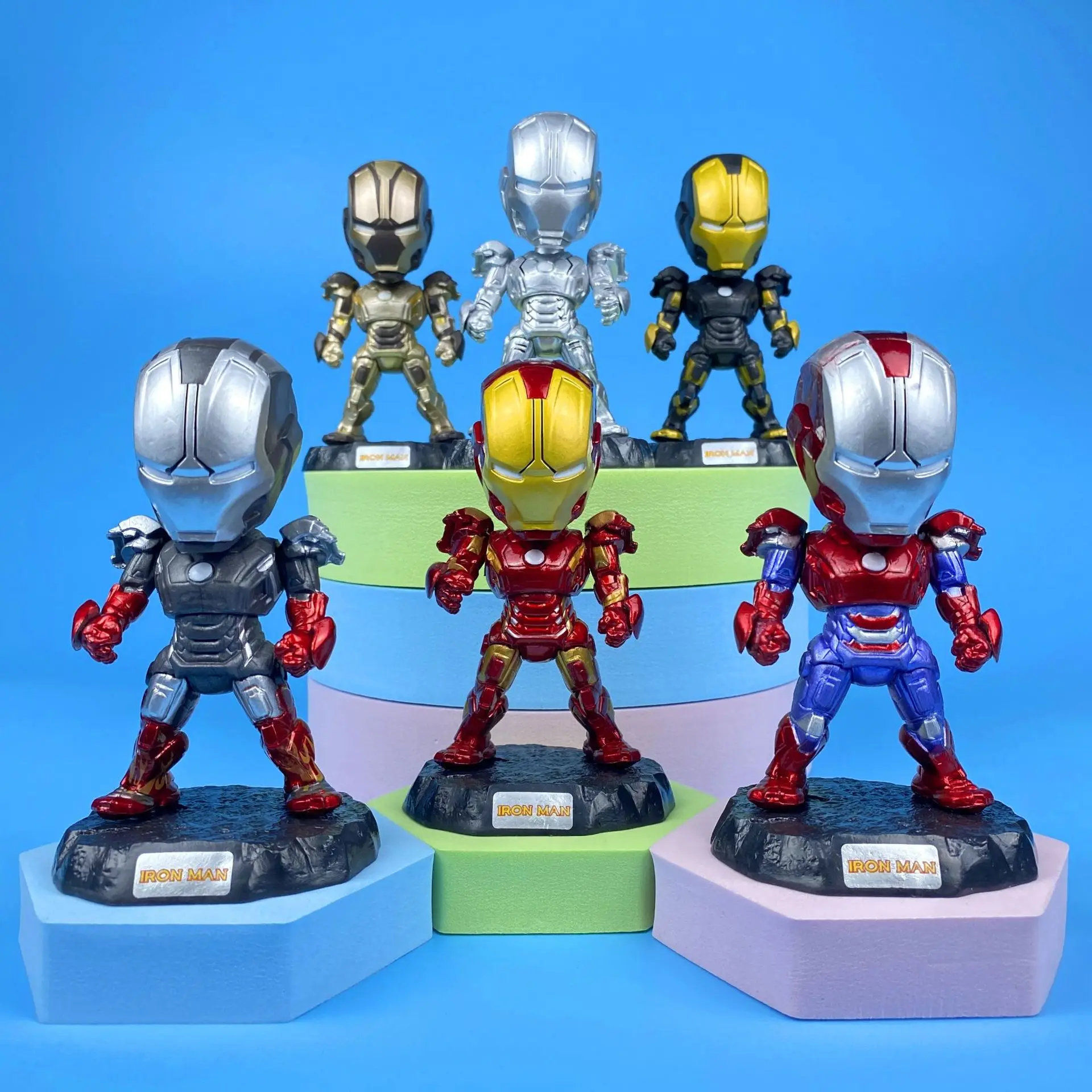 6 pieces/set of Marvel Avengers Iron Man hand model toys love to collect charm gifts