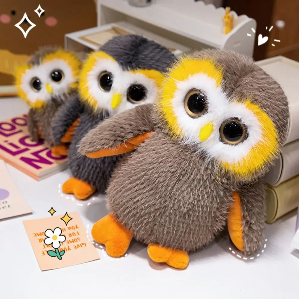 Fluffy Big Eyes Owl Plush Toys Collection Realistic Lovely Stuffed Animals Dolls Ins Soft Simulation Owl Toy