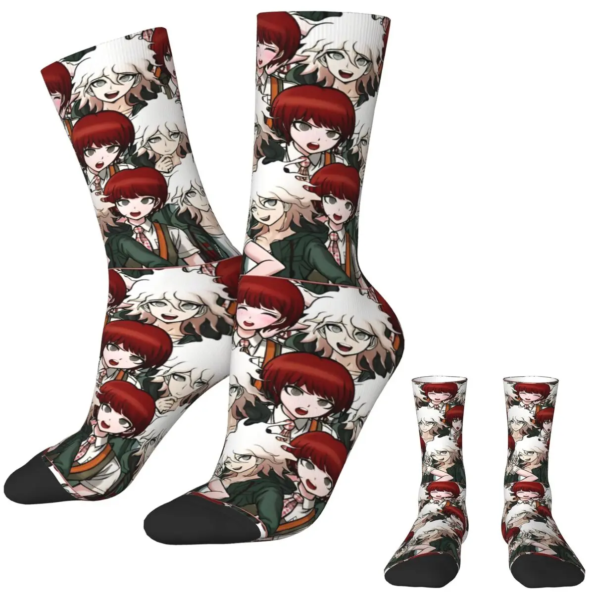 Nagito Komaeda Mahiru Koizumi Socks Funny Stockings Men Soft Breathable Cycling Socks Winter Printed Anti Sweat Socks