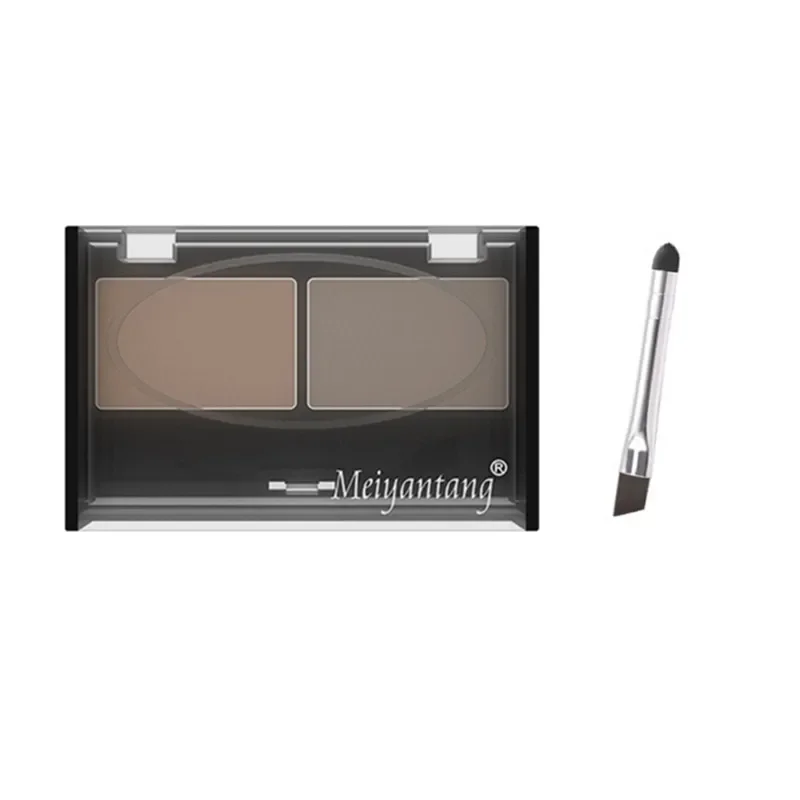 2 Colors Eye Brow Palette + Brush Eyebrow Enhancer Eyeshadow Cake Waterproof Eyebrow Powder Eye Shadow Women Makeup Professional