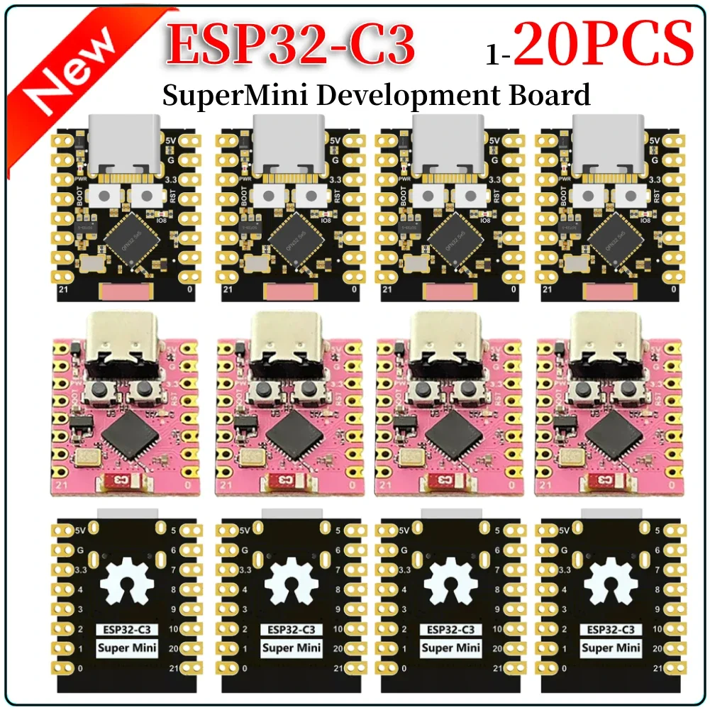 1-20PCS ESP32-C3 Development Board 3.3-6V Power Low Power ESP32 Super Mini Wireless Development Board WiFi Bluetooth For Arduino