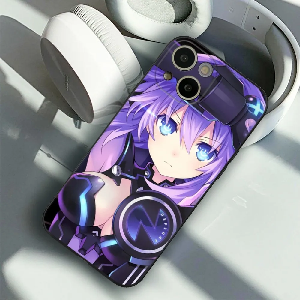 Funda de teléfono Hyperdimension Neptunia, fundas negras para IPhone 15, 14, 11, 12 Pro, 8, 7, 15 Plus, 13 Pro MAX, XR, XS, MINI SE, 2020