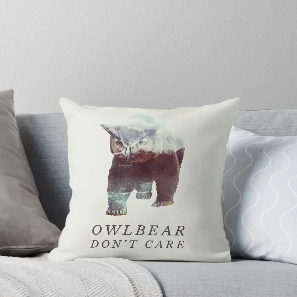 

Owlbear Don't Care Throw Pillow Decorative pillow case Cushion Cover Luxury Anime luxury covers pillow