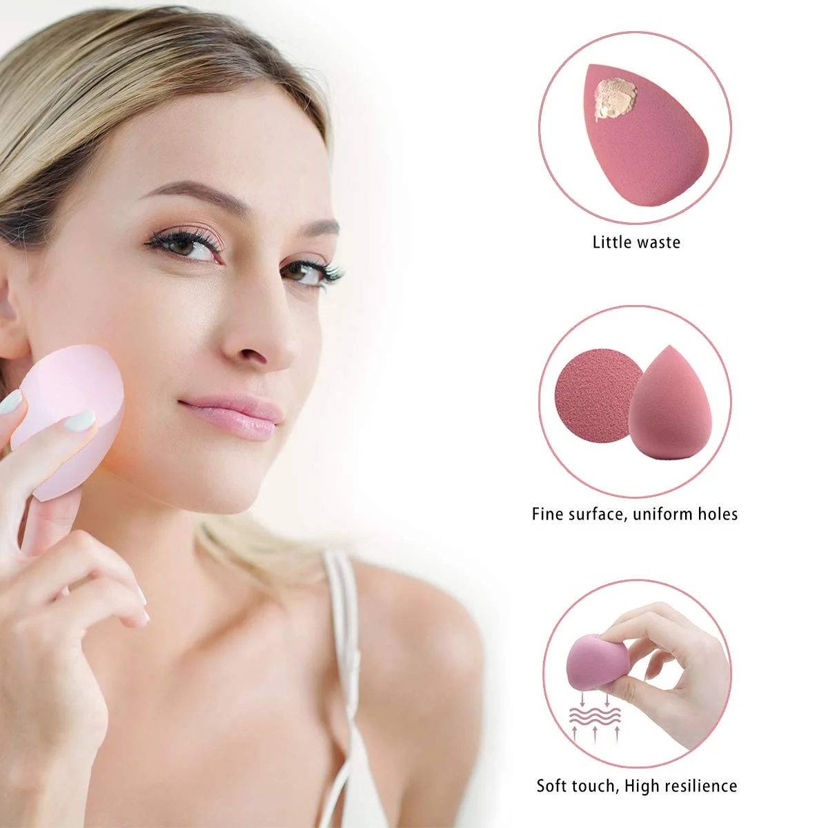 5-Pack Mini Beauty Blender Sponge Set – Travel Size Makeup Sponges for Foundation & Powder, Latex-Free Blending Egg with Storage