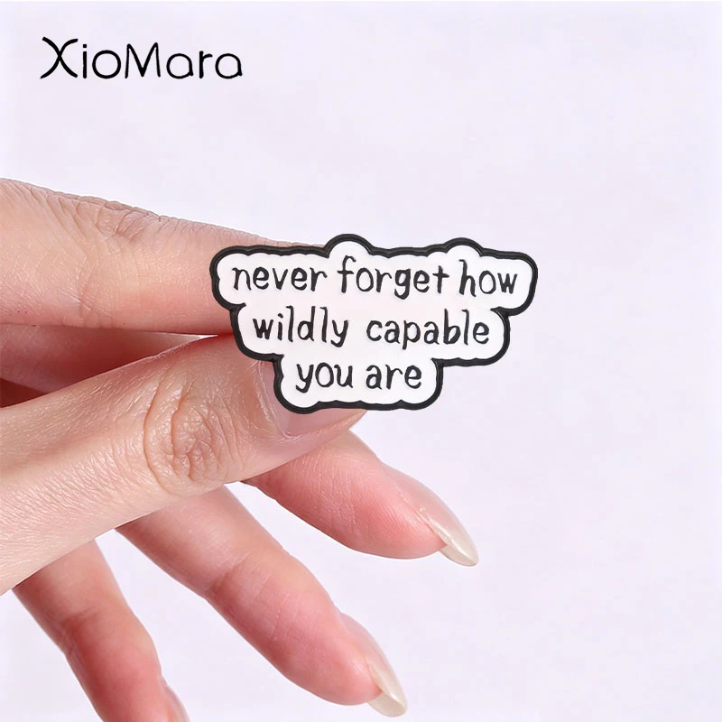Inspirational Quote Badge Cartoon Positive Slogan Enamel Pins Fashion Lapel Brooches Backpack Clothes Jewelry Gift for Friends