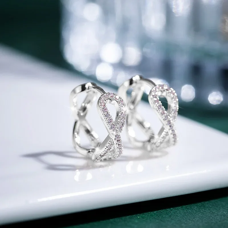 

925 Sterling Silver Geometric Earrings Simple Temperament Exquisite Hot Semale Sexy Jewelry Gift