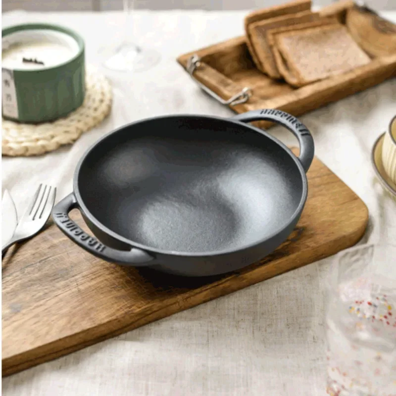 Twoear Small Frying Pan Cast Iron Nonstick Thickened Mini Pan Small Happiness Iron Pan Without Coating