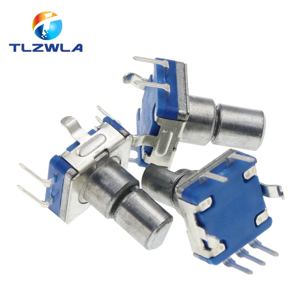 5PCS EC11 Rotary Encoder Code Switch 20 Position With Switch 5Pin Handle Length 12.5mm Half Shaft Type