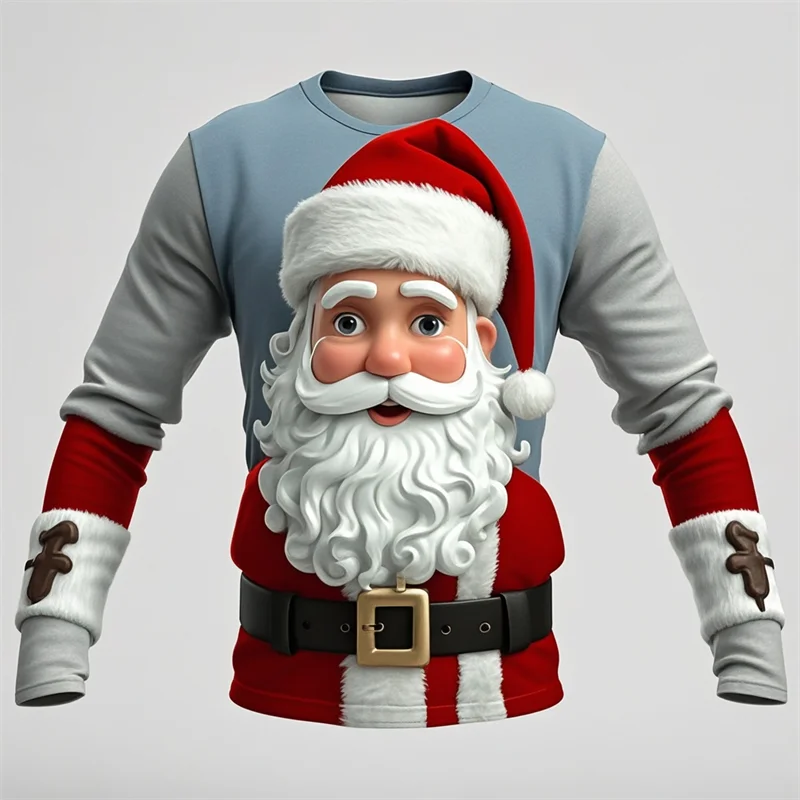 New Christmas Women's T-Shirts Christmas Santa Claus Graphic Apparel Kids Pullover Unisex Sweatshirt Ladies Autumn Clothing Tops