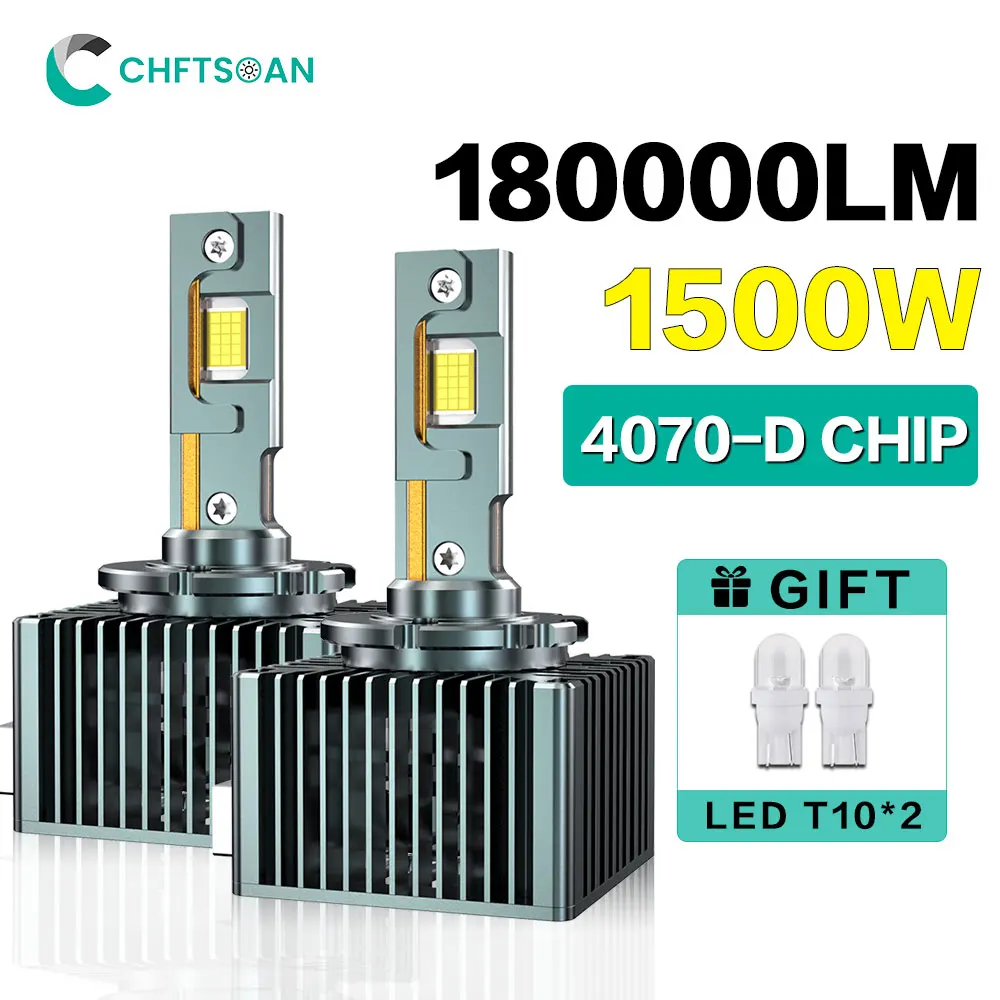 Chftsoan D Series Led Headlight Bulb Canbus Headlight 1500W 180000LM Headlamp D1S D2S D3S D4S Headlight 6000K Turbo Car Light