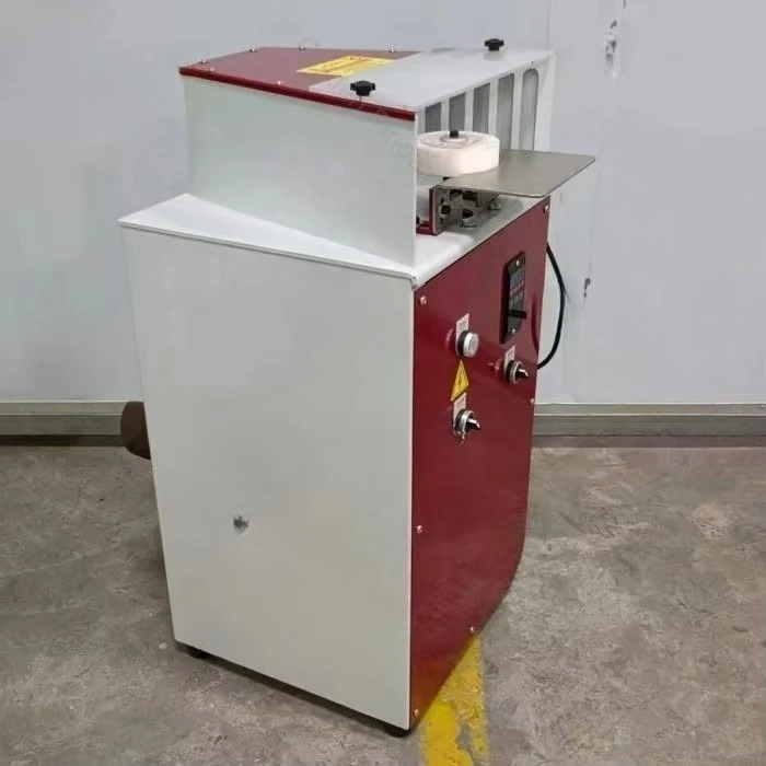 High power leather handbag wallet vacuum polishing machine. leather edging