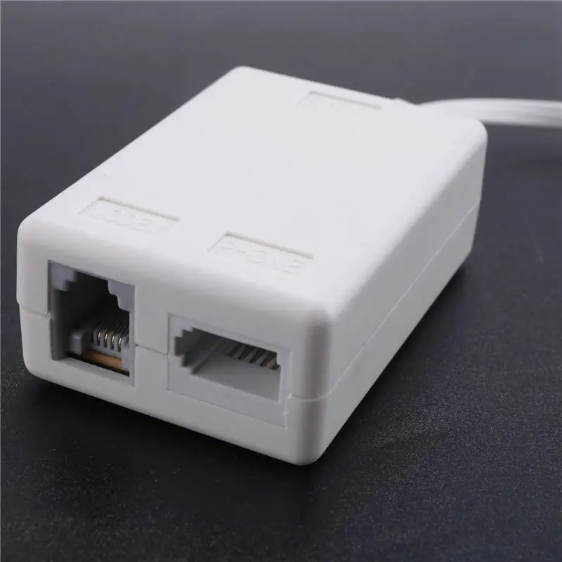 BT Plug To ADSL RJ11 Broadband Internet Microfilter Splitter 4 Pack, BT Male To BT & RJ11 Female For Landline Modem-ABIU
