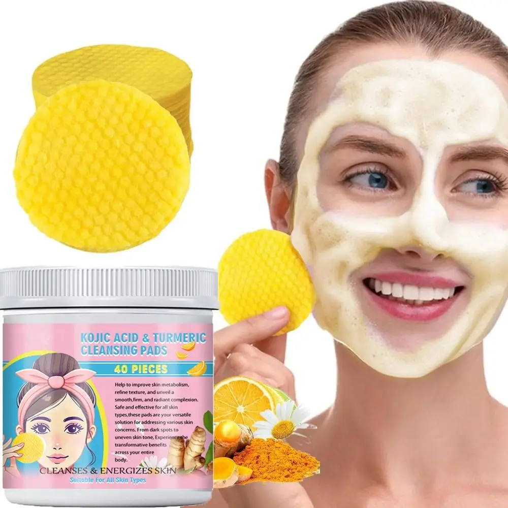 Helps Balance Skin Oil Turmeric Cleansing Pads Enriched Vitamin C Cleans Deep Natural Turmeric Face Cleansing Pads Portable