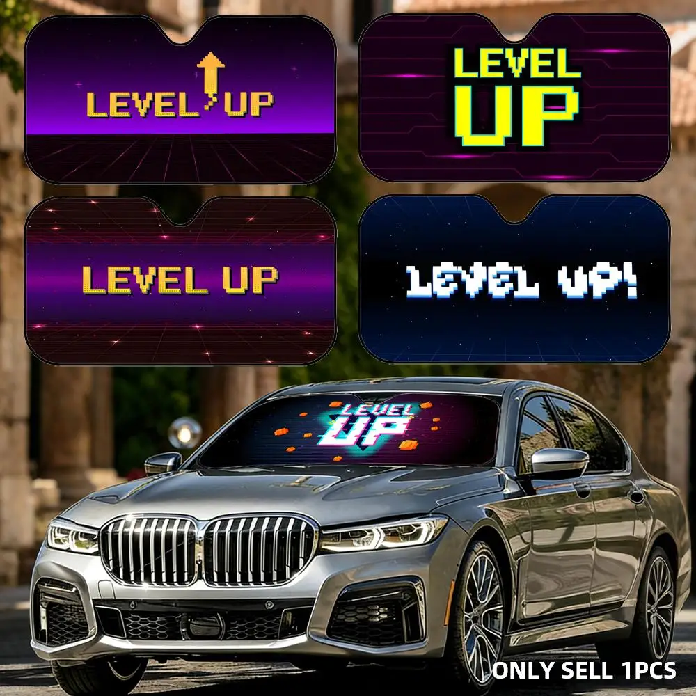 LEVEL UP Sun Visor Foldable Universal Car Windshield Sun Shade UV Protection Reusable Heat Insulation Foldable Cover