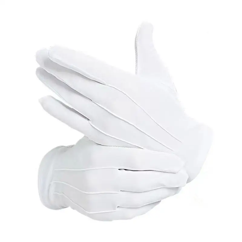 

652F Этикетные перчатки Противоскользящие белые перчатки в горошек Формальные этикетные перчатки для мужчин и женщин Одежда для