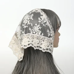 Vintage Lolita Head Scarf Triangle Lace Embroidered Headpiece for Women