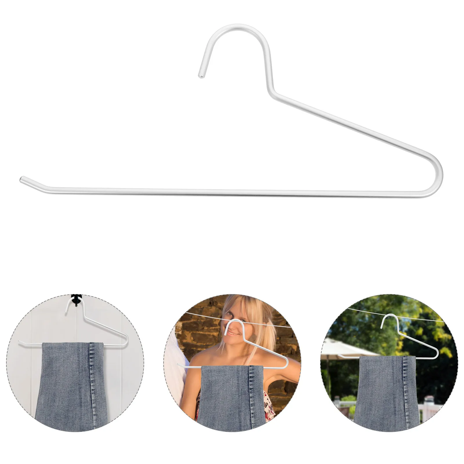 

10Pcs Aluminum Alloy Pants Hangers Sturdy Space-Saving Multi-Purpose Non-Slip Hangers for Pants Hanger Organizer