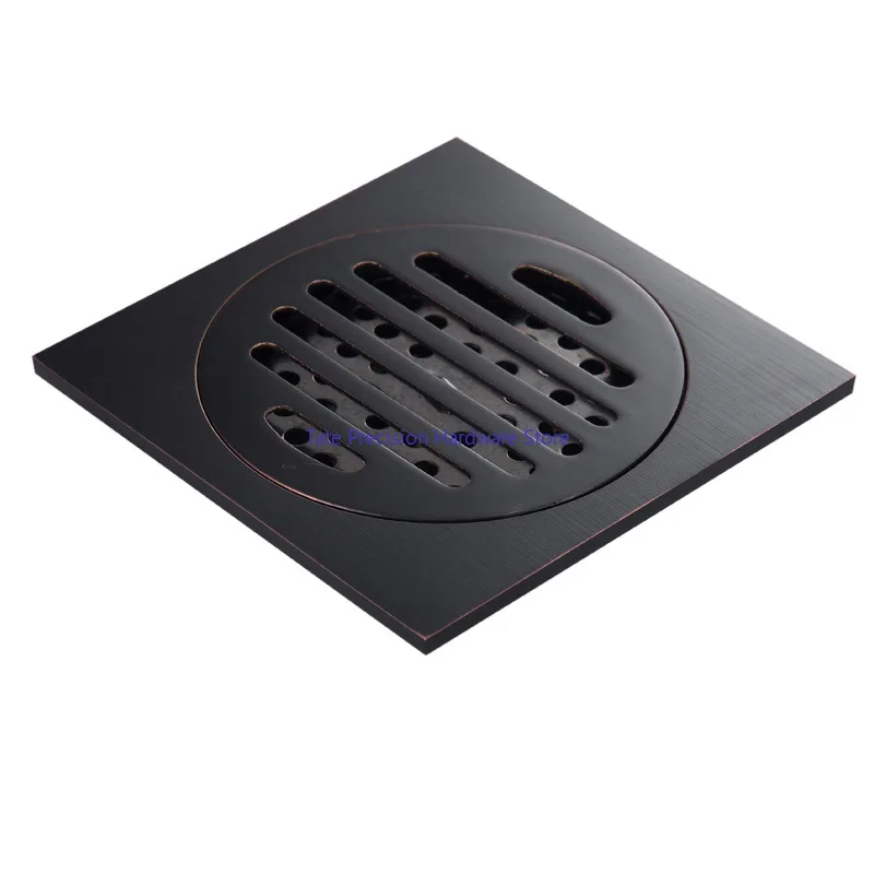 Bathroom Water Floor Drain Brass Matt Brushed Black Gold Rose Gold with Filter 100x100 for Shower Room Kitchen