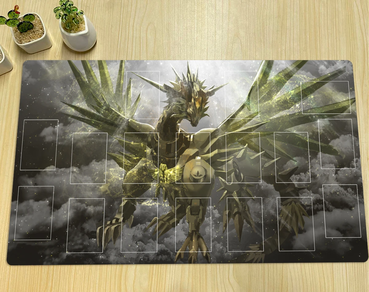 YuGiOh Playmat Crystron Sulfefnir TCG CCG Mat Board Game Mat Trading Card Game Mat Rubber Anime Mouse Pad Free Bag 600x350x2mm