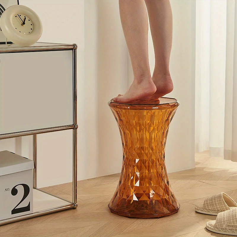 Storage Stool - Luxurious Acrylic Transparent Stool - Multi-purpose Bathroom Stool & Living Room Stool