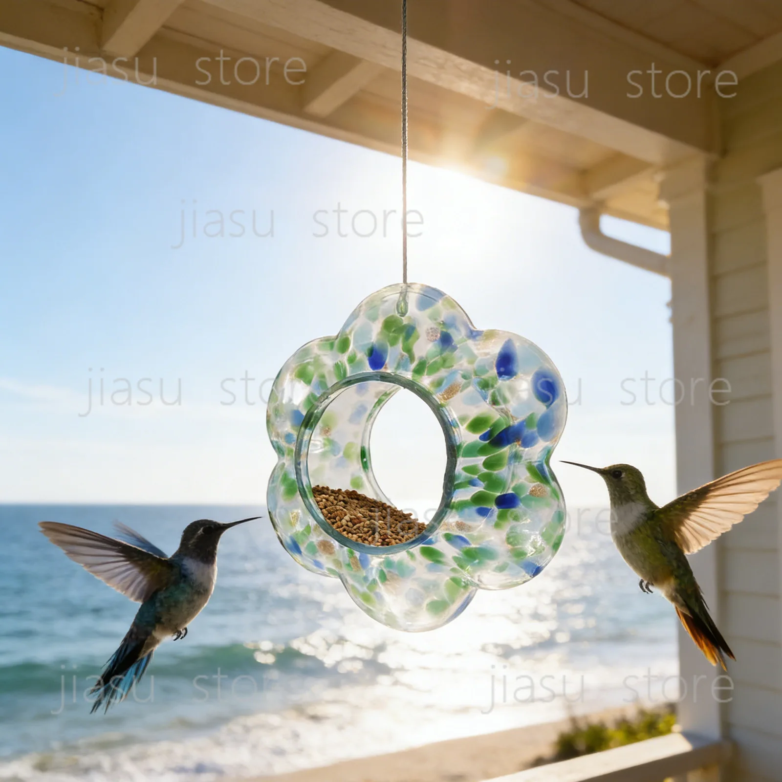 Hanging Glass Bird Feeder, Special Feeding Tool for Hummingbirds, Practical Garden Outdoor Decoration