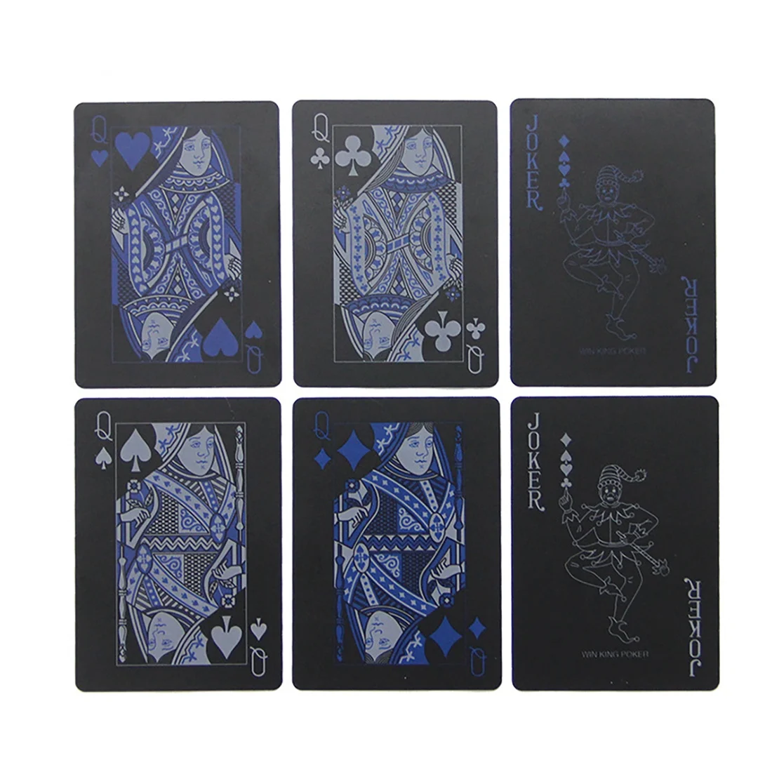 2 Deck of Poker Cards Black Blue PVC Playing Cards for Family Game Party