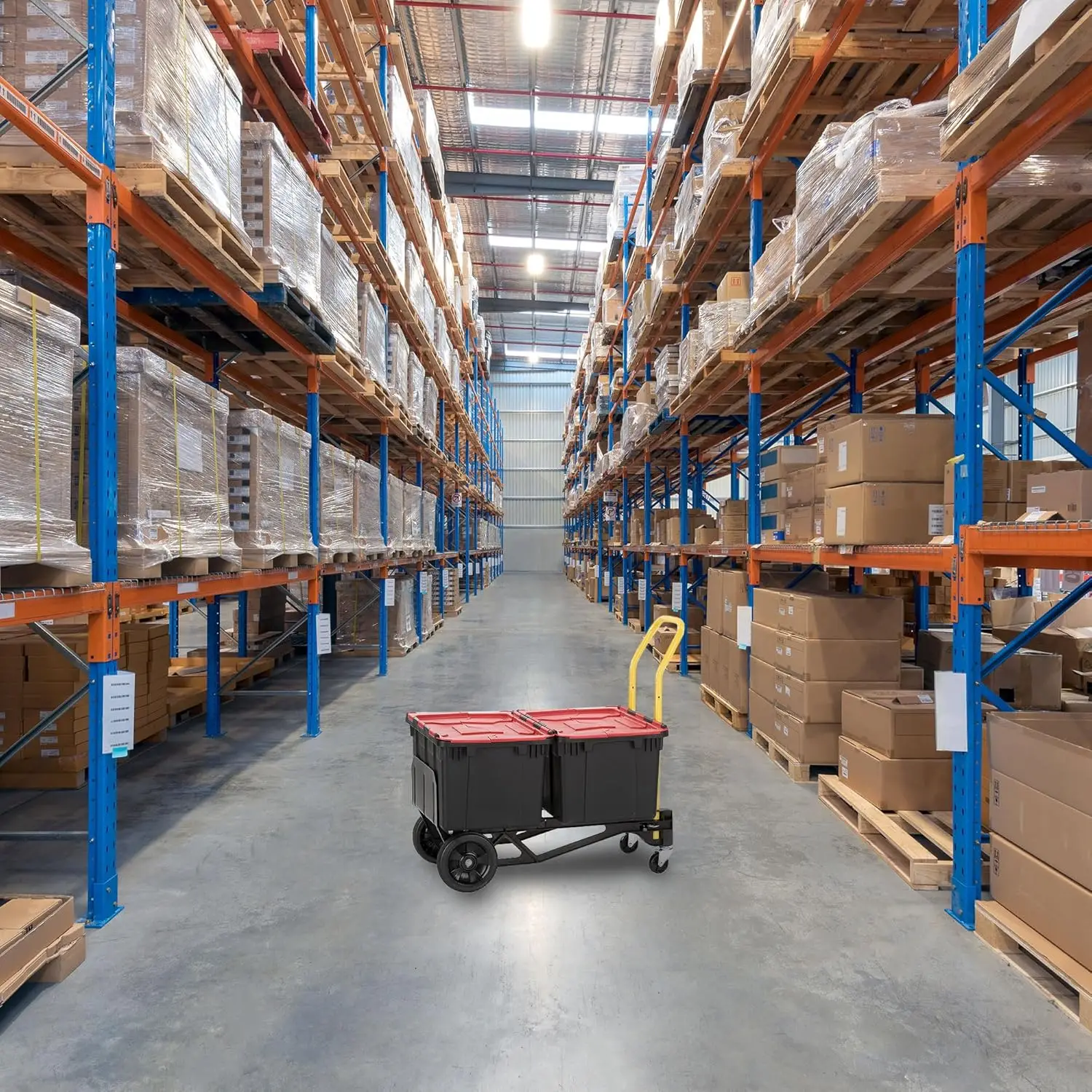 Harper Trucks PJDY2223AKD سعة 400 رطل بإطار نايلون مملوء بالزجاج وعربة مزدوجة قابلة للتحويل وأسود دوللي (عبوتان)