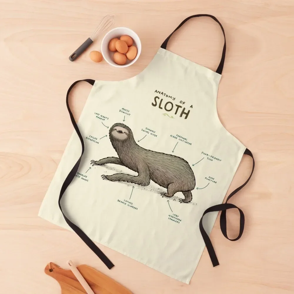 Anatomy of a Sloth Apron men's barbecue For Kitchen christmas decoration Apron