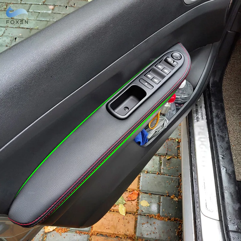Car Inner Door Panel Armrest Microfiber Leather Cover For Peugeot 307 2004 2005 2006 2007 2008 2009 2010 2011 2012 2013 not CC