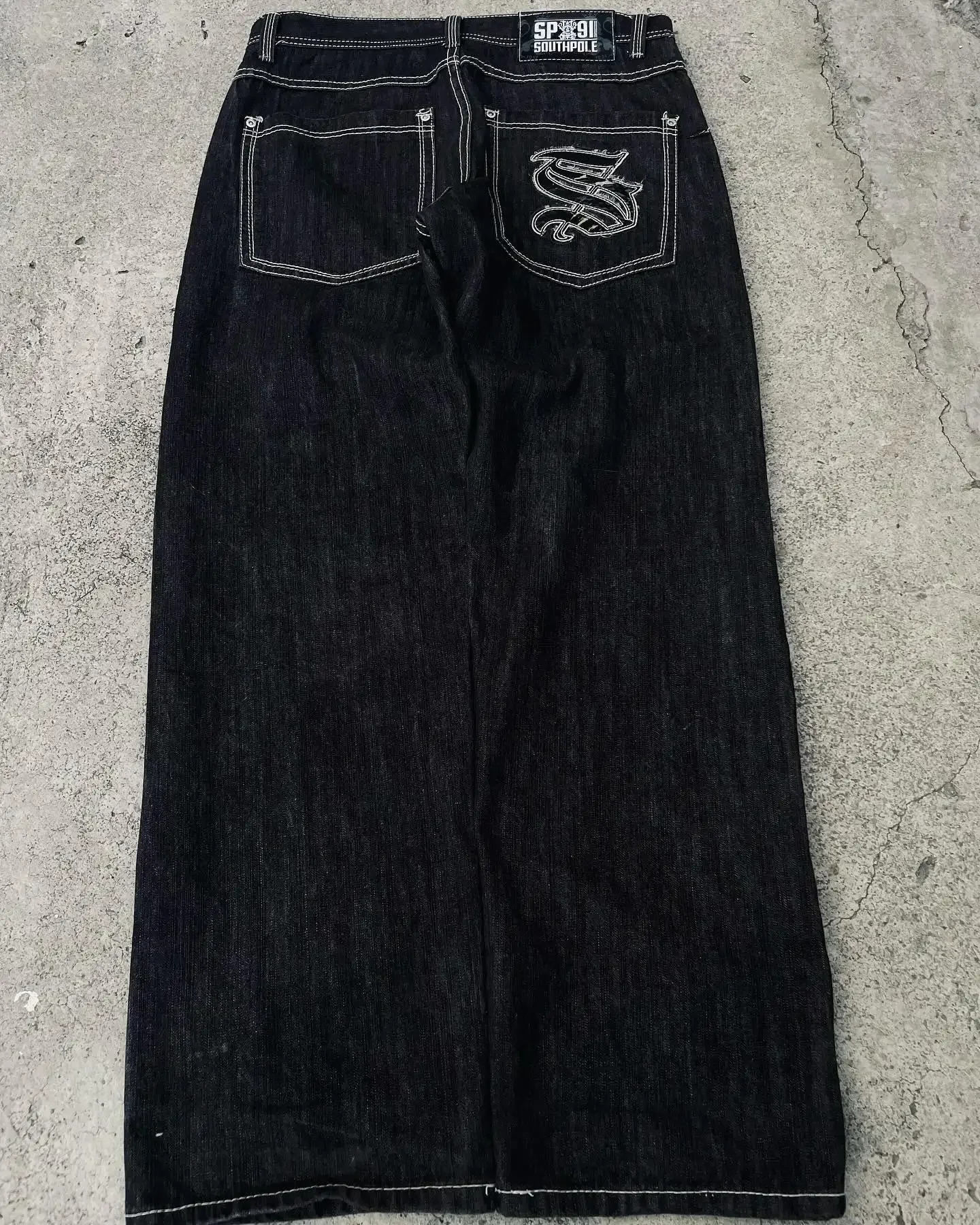 American 90s Retro New Trend Letter Embroidery Baggy Jeans Men\'s And Women\'s Y2K Harajuku Hip-hop Gothic Casual Wide Trousers