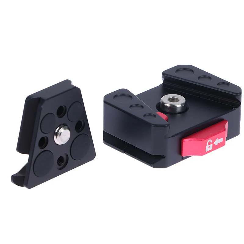 Quick Release Plate Clamp V-Lock Mount for DSLR Action Camera 38mm Tripod Adapter Mount Plate Board Shoulder Strap Clamp Adapter