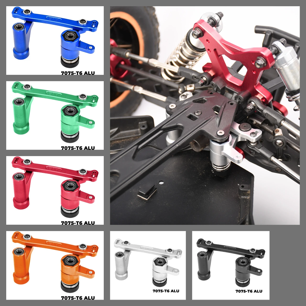 

GPM 7075 Alloy Steering Bellcrank Set For LOSI 1/6 8IGHT-X ,1/8 8IGHT-XE,8IGHT-XTE