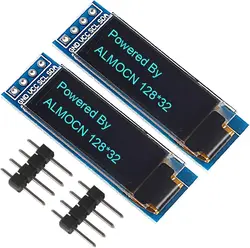 0.91 Polegada iic módulo de exibição oled i2c ssd 1306 led 128x32 driver de tela dc 3.3v ~ 5v