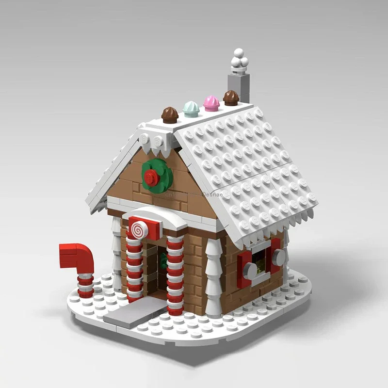 Moc City Street View Christmas House Building Block Set DIY Small Particle Assembled Bricks Children's Toys Christmas Gifts