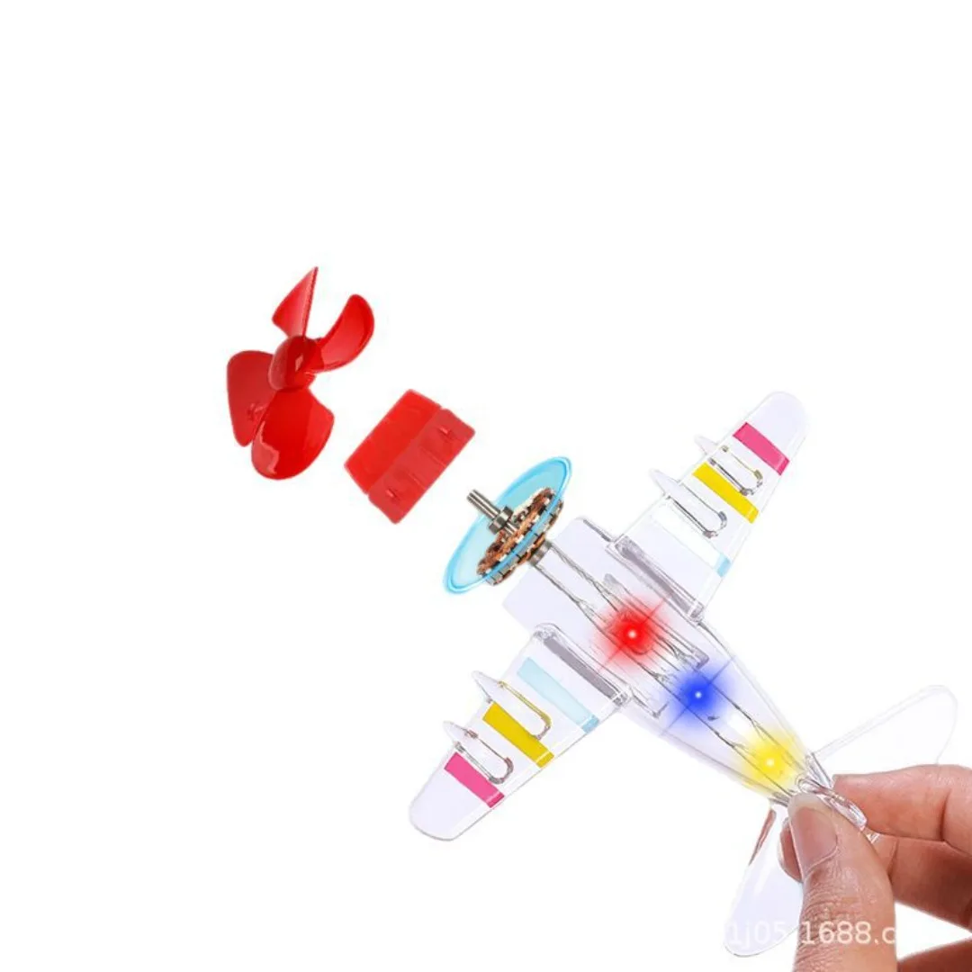 Jouet d'avion coloré avec LED, ornement d'avion rotatif, décor de vélo d'avion à vent, nouveauté Gag, jouets pour enfants
