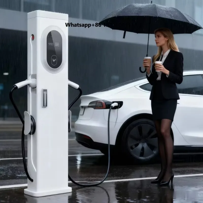 New 32A  3-Phase 22-43KW AC  IP66 Waterproof Charger with Type 1/2 Interfaces Floor-Mounted