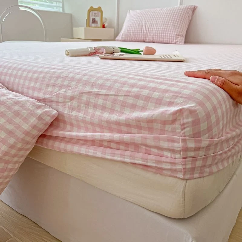 

Washed Cotton Fitted Sheet Non Slip Fitted Sheet Elastic Band Around Mattress Cover Bed Cover And Pillowcase