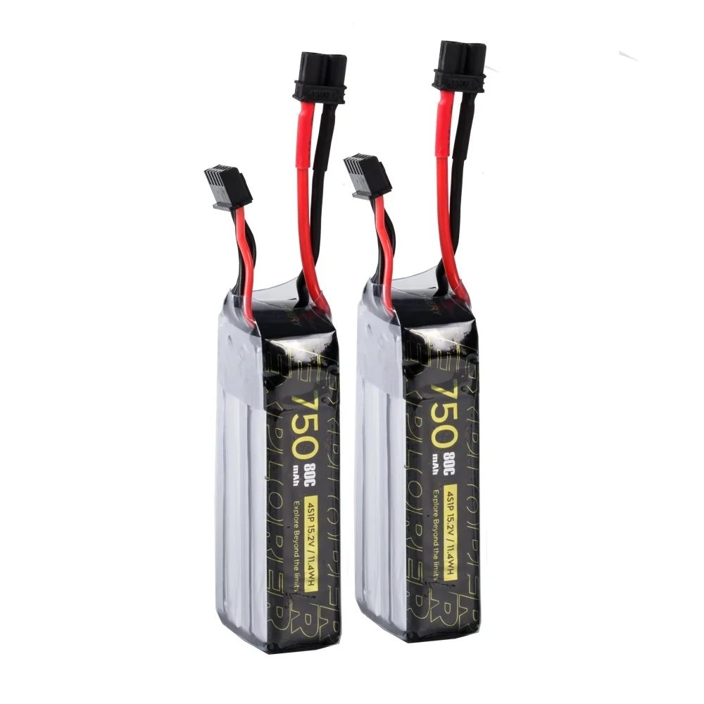 750mAh 4S 80C LiPo Battery 2 Units Explorer RC Flight Battery