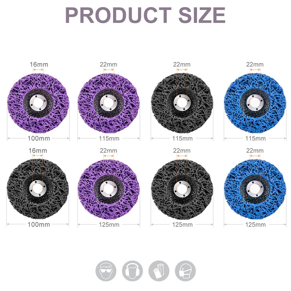 CMCP 1pc 100/115/125mm Coral Disc Poly Strip Disc Diamond Grinding Wheel Flap Disc for Angle Grinder Paint Rust Removal Clean