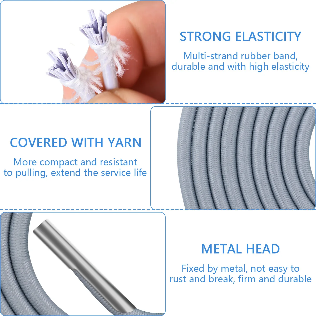 

4Pcs Chaise Longue Rope Set Ergonomic Elastic Deck Chair Accessories Rubber Cord for Relaxation Comfort