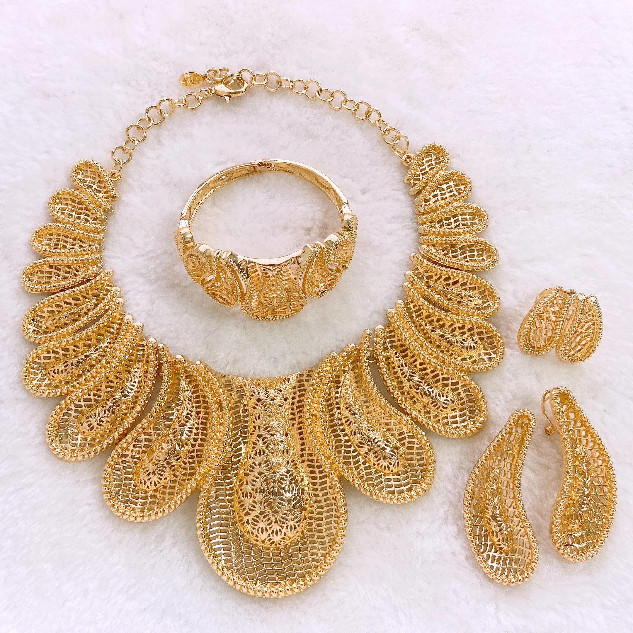 Big Necklace Earrings Bracelets Rings Women's Jewelry Set Italian Type Gift Wing Luxury Brand