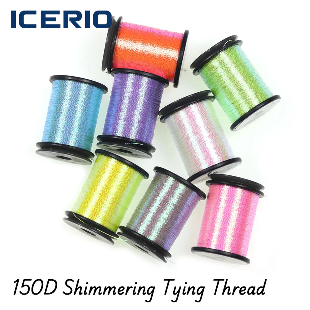 ICERIO 1Spool 150D Shimmering Lumo Fly Tying Thread Material Flashy and Glow Ideal for Buzzers, Dry/Wet Flies & Fly Body
