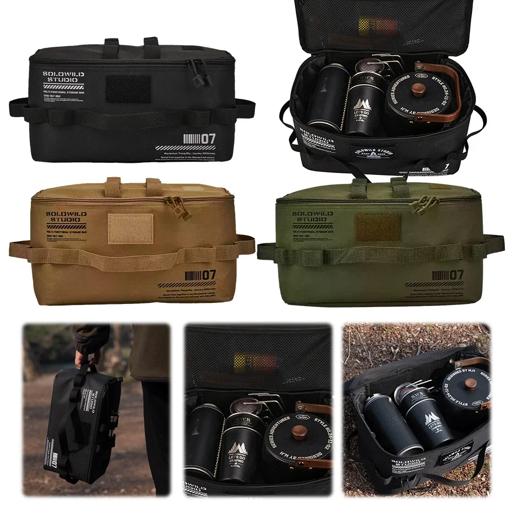 

Camping Storage Bag Large Capacity Travel Tableware Handbag Multifunctional Outdoor Cookware Organizer for Outdoor Hiking Picnic