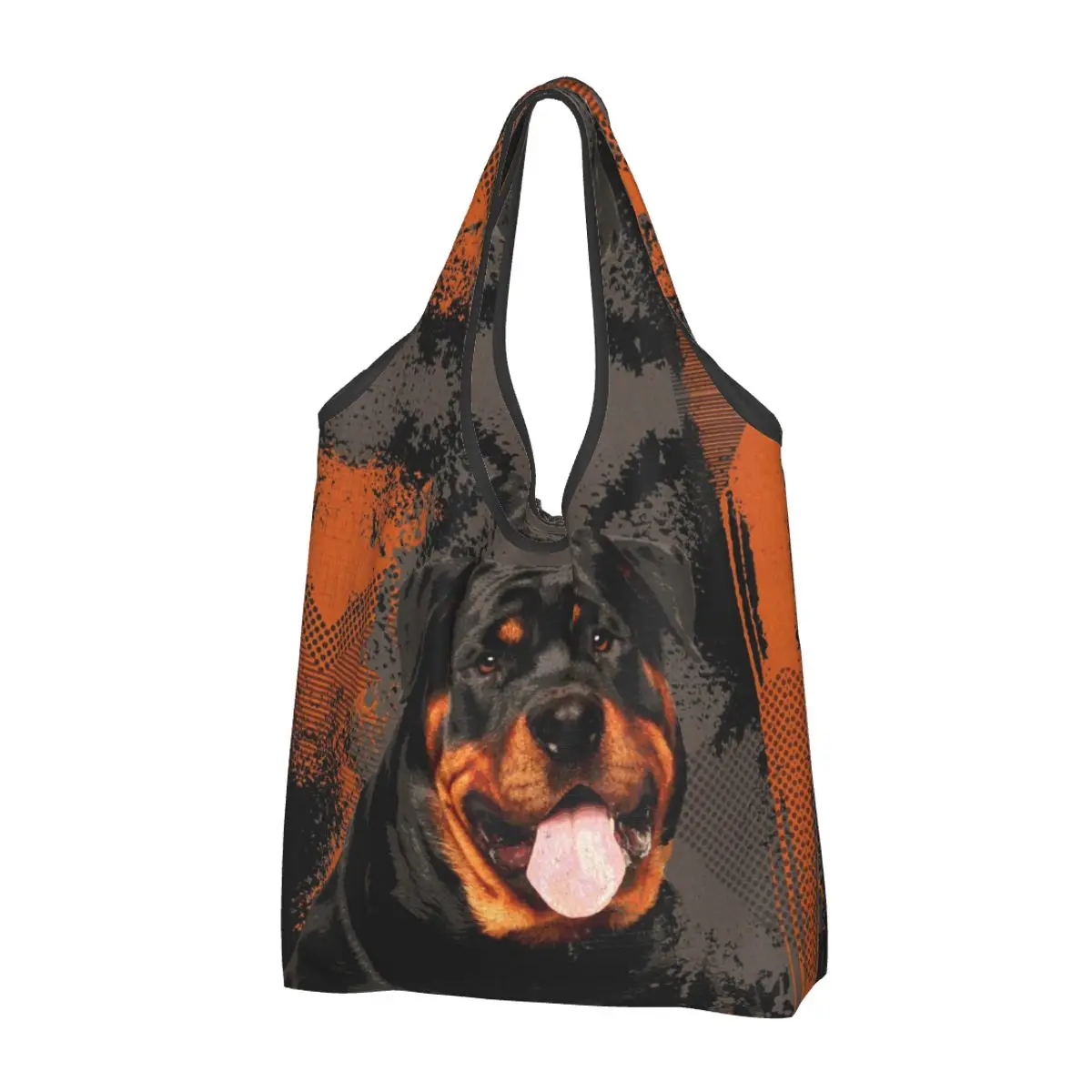 Rottweiler - Metzgerhund Digital Art Portable Tote Shopping Bags Reusable Shopper Bag Grocery Handbag Shoulder Bag