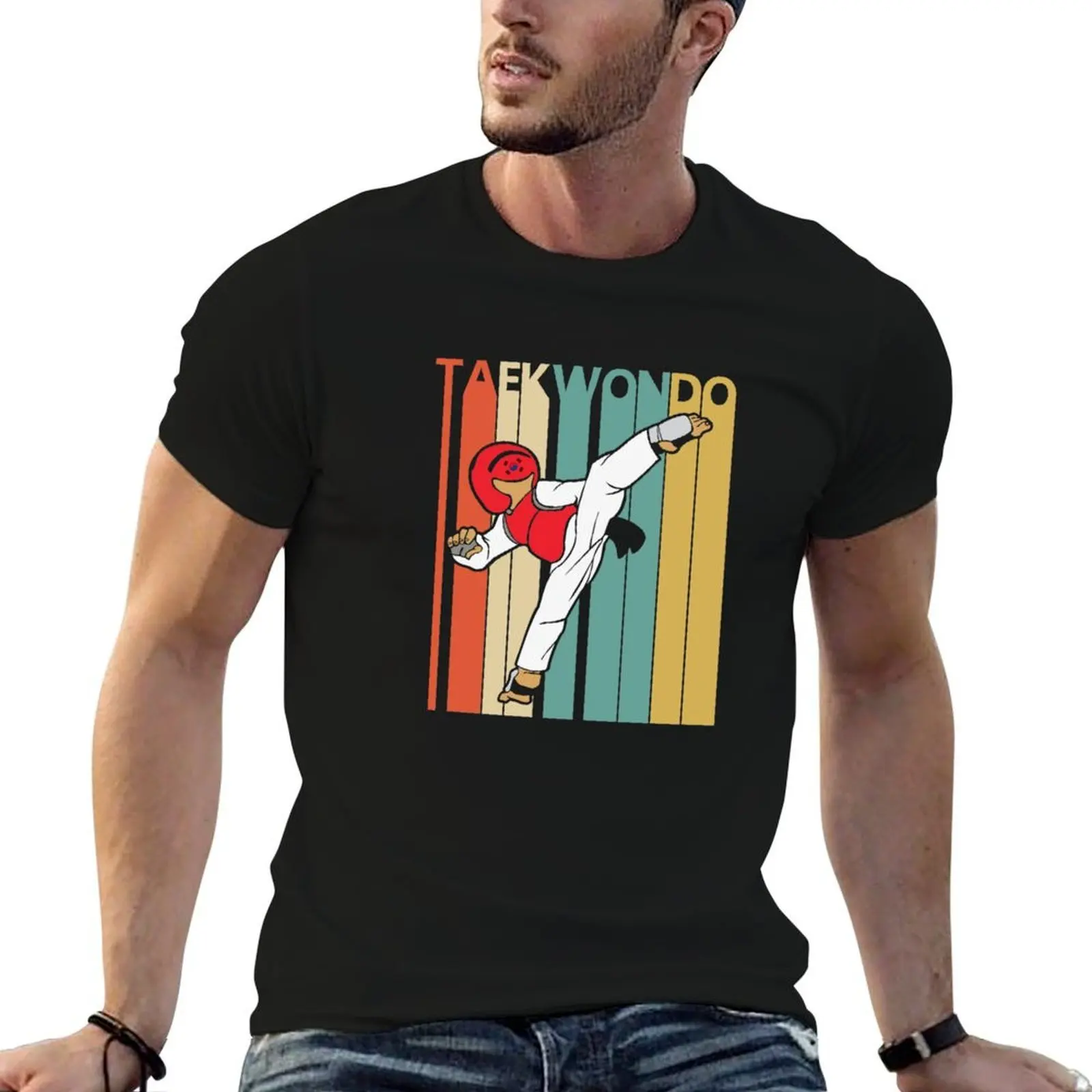 Vintage Taekwondo T-Shirt funny t shirts dark humor anime t shirts for man cotton tshirt 100% T-shirt