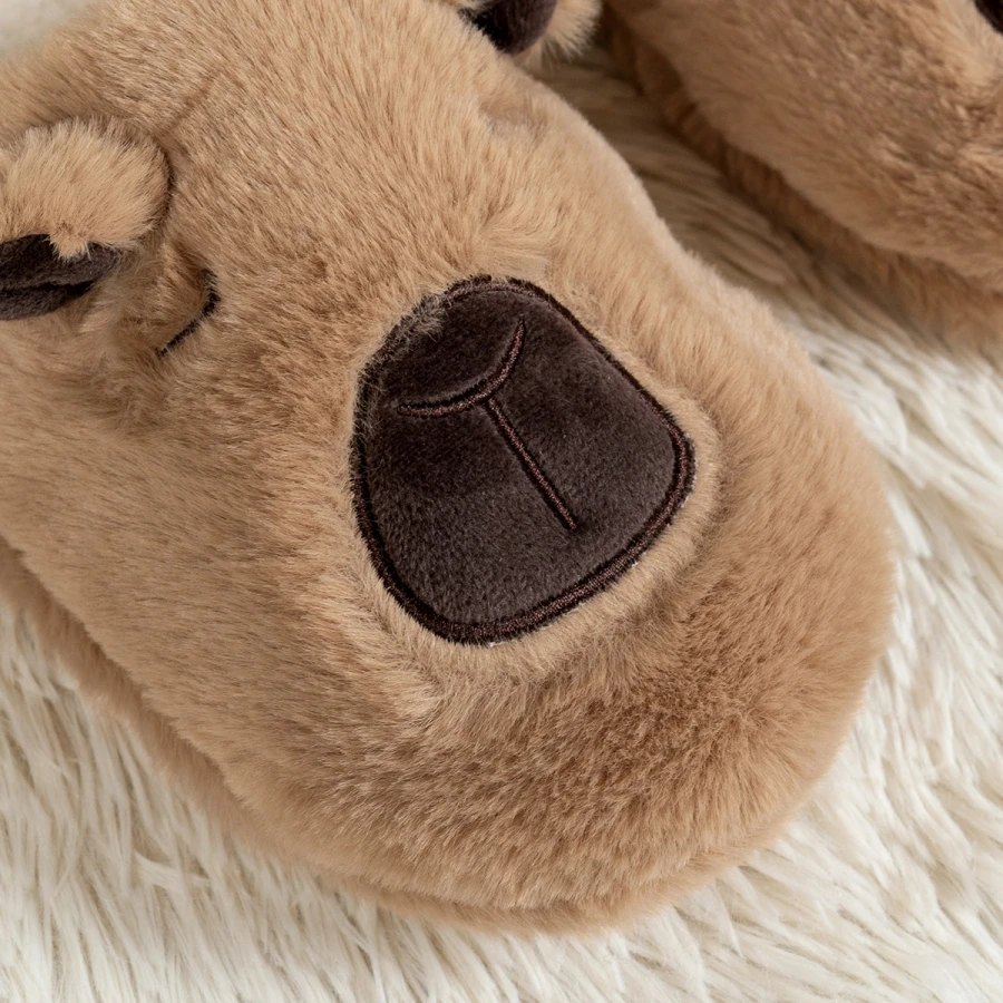 Women's Cartoon Slippers Cute Capybara Pattern Indoor Soft Sole Breathable Bedroom Non-slip Leisure Couple Home Shoes view 5