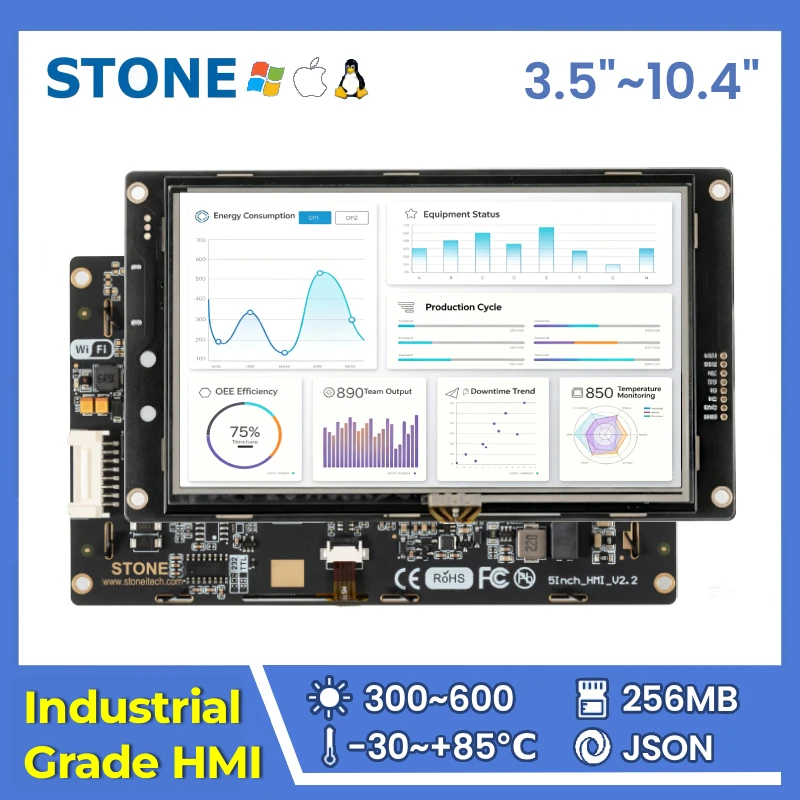 STONE I 3.5-10.4 inch HMI TFT LCD Display Panel with None Touch Screen for TTL for CPU Cortex A8 1Ghz for Arduino esp32