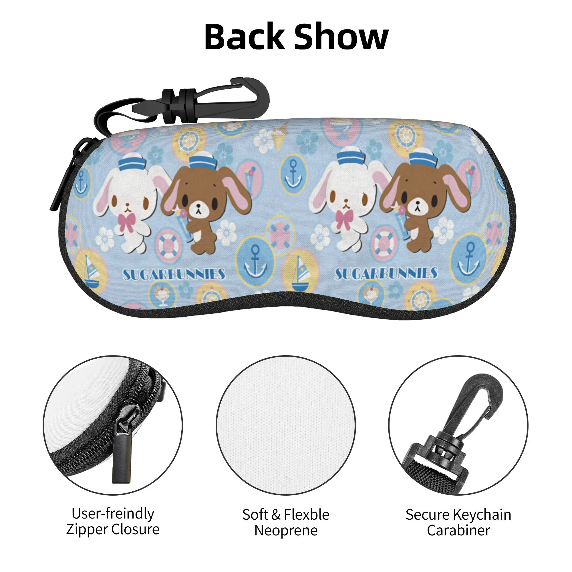 

Cartoon Sugarbunnies Japan Anime Eyeglass Glasses Case Men Women Soft Sunglasses Protective Box